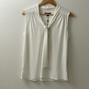 Tom Hilfiger Ivory Tie Sleeveless Blouse Shell Med